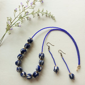Ria Ikat jewelry set-Blue