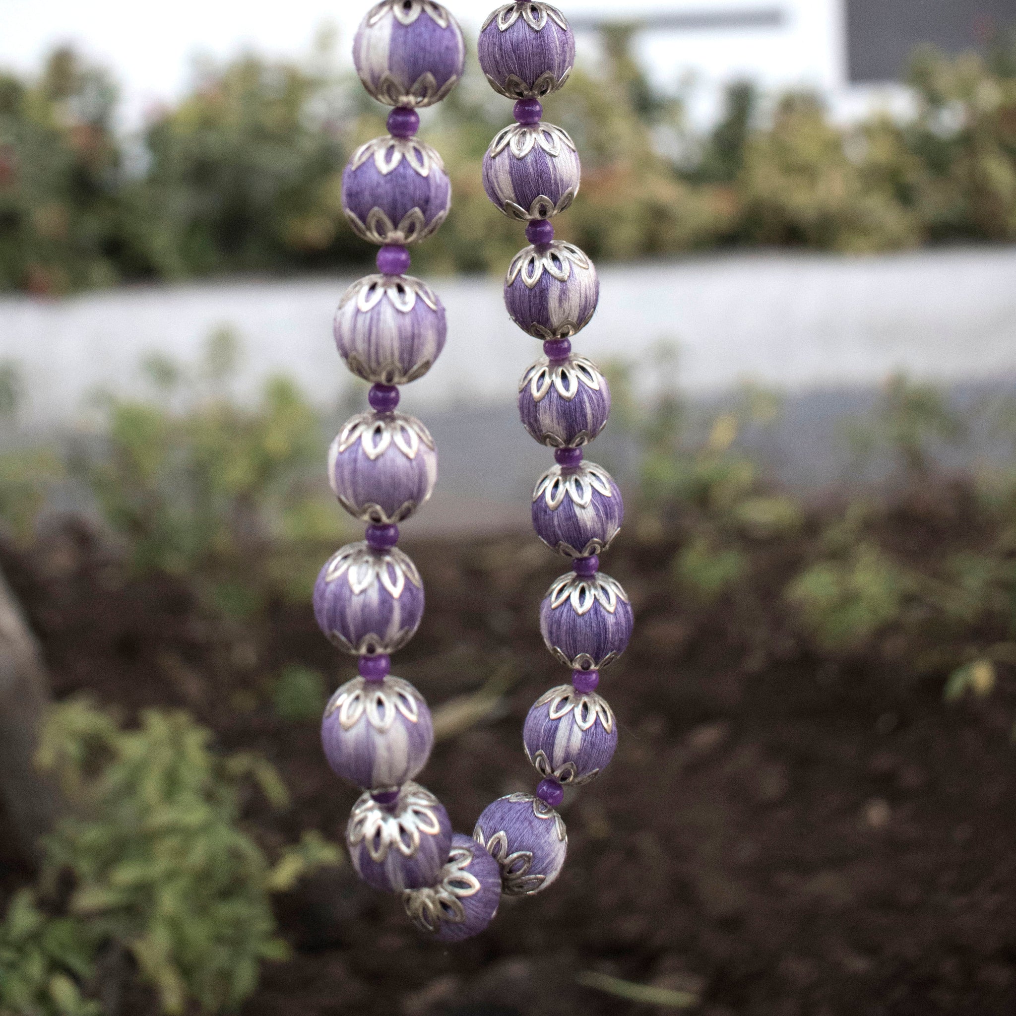 Ikat beads Necklace - Purple – NEELI TITLEE