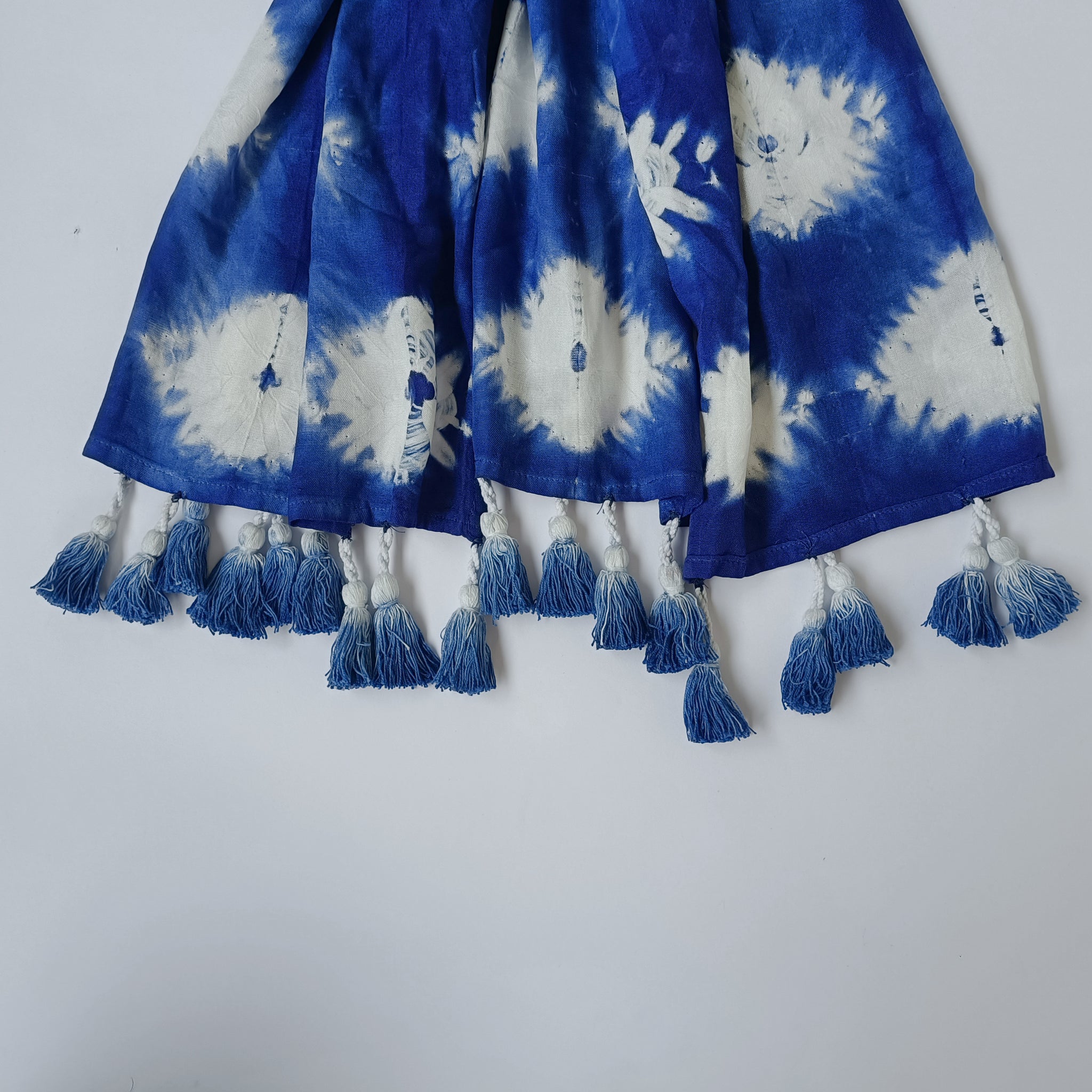 Blue and White Flower Shibori Stole/Scarf