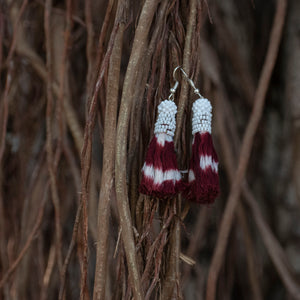 Handmade jewellery of tassel earrings